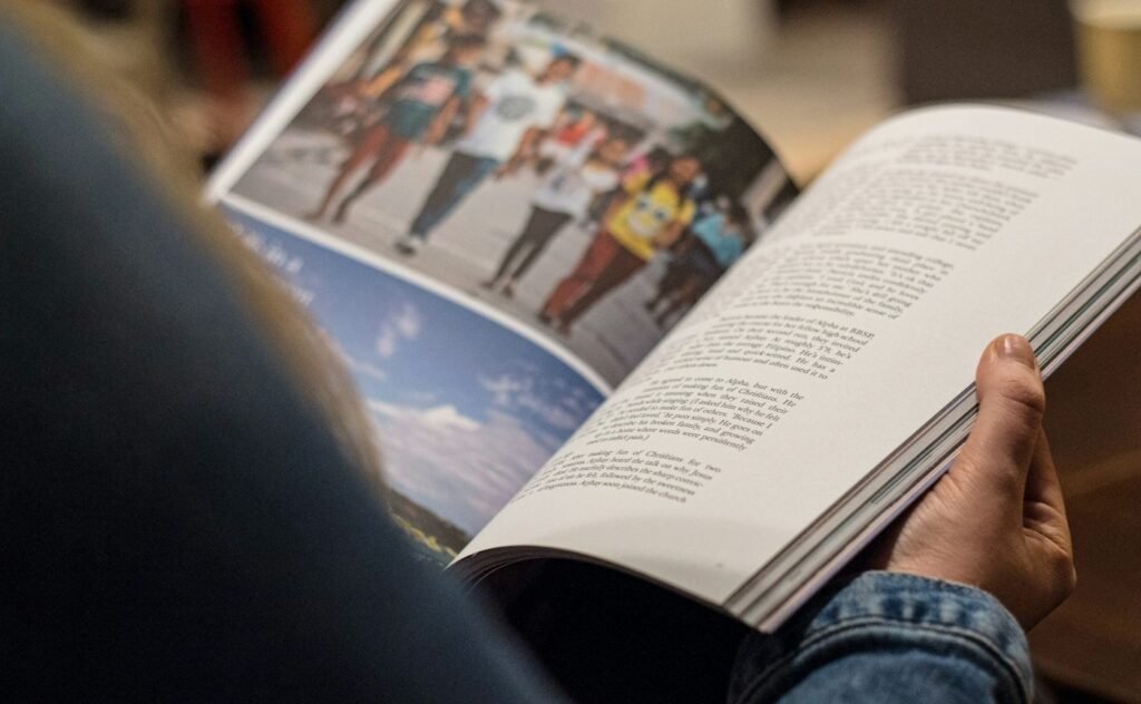Person reading a magazine