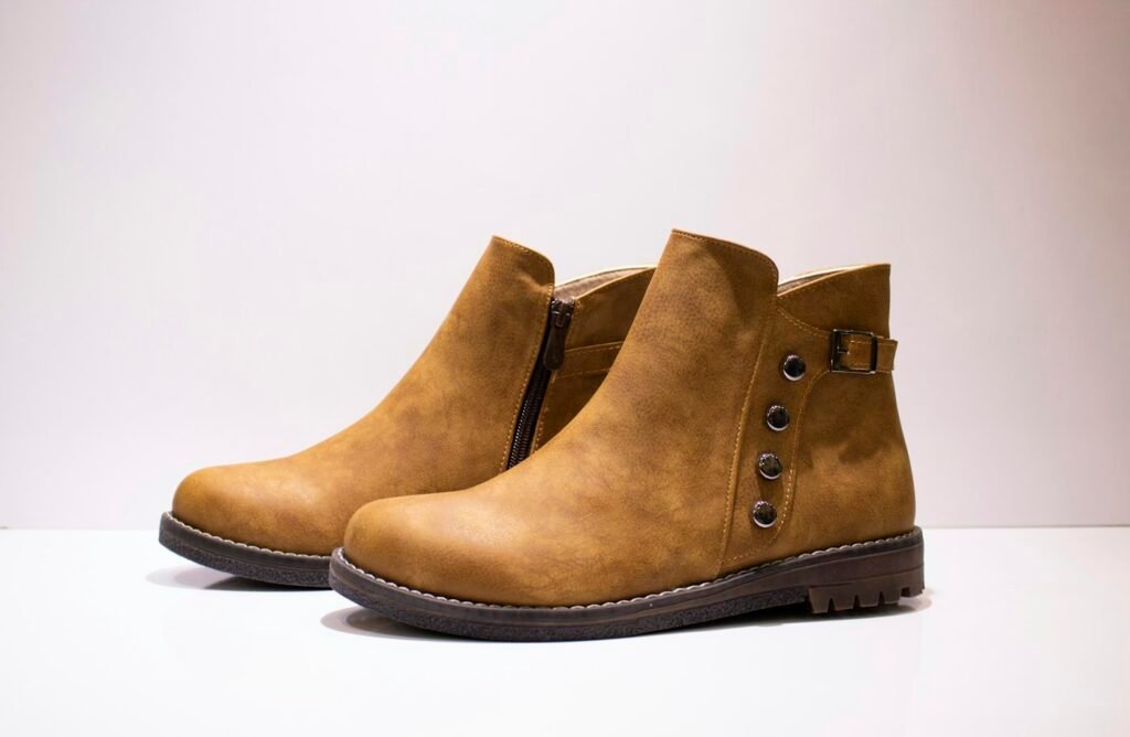 Pair of brown leather boots