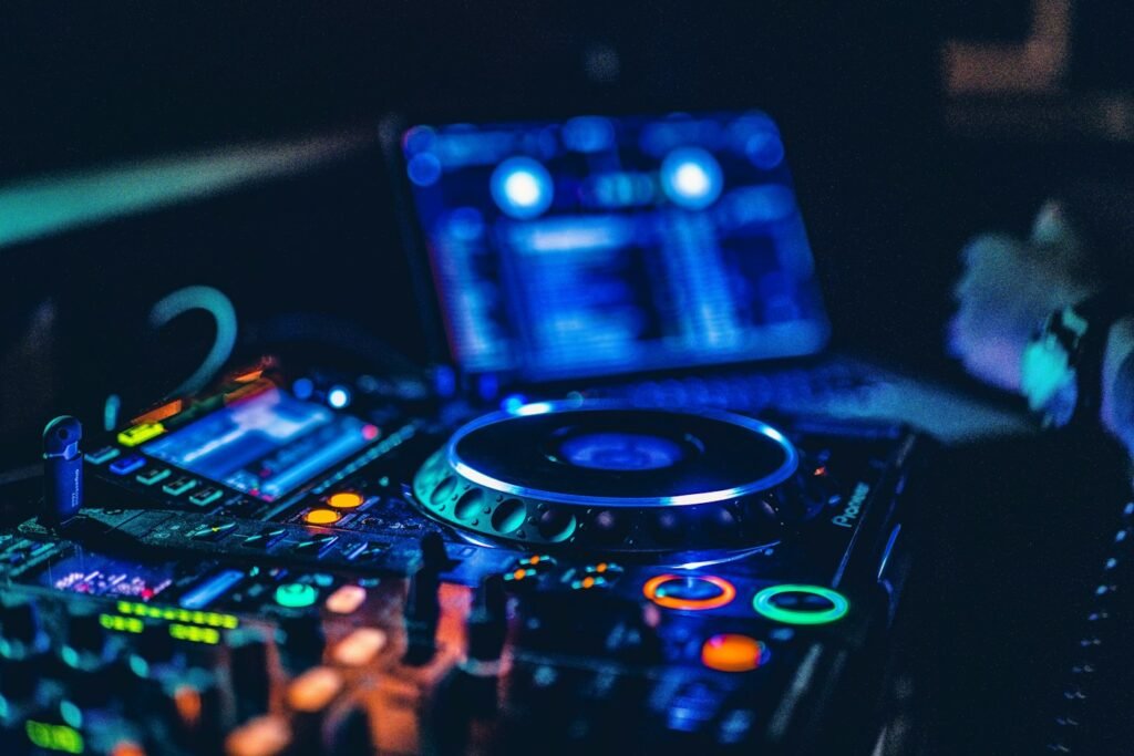 Lit-up DJ mixer