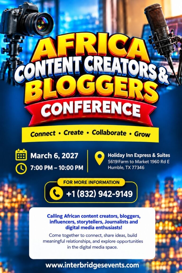 Event flyer: Africa Content Creators and Bloggers Conference