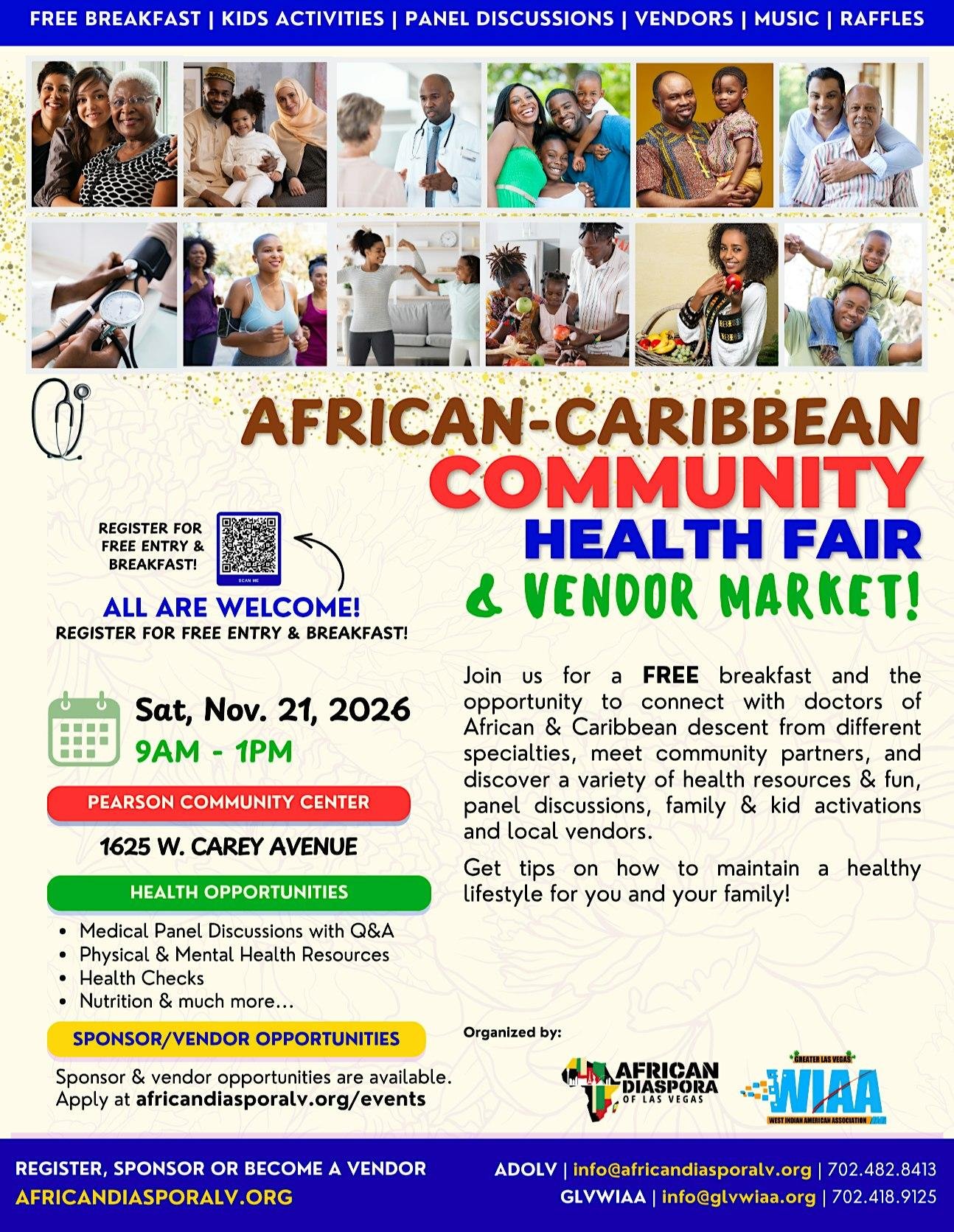 African–Caribbean Community Health Fair & Vendor Marketplace 2026 event flyer