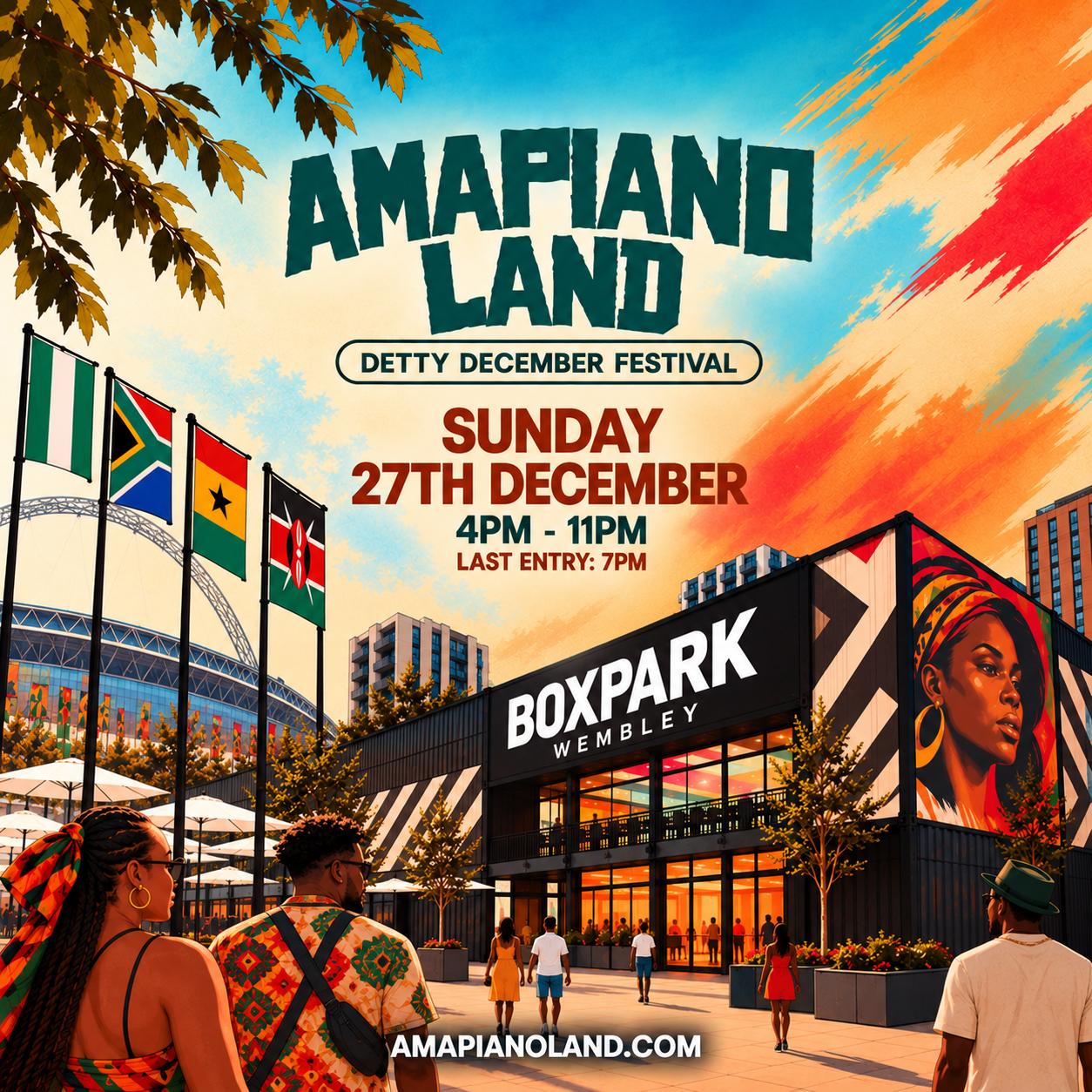 Amapianoland: Detty December Festival London event flyer