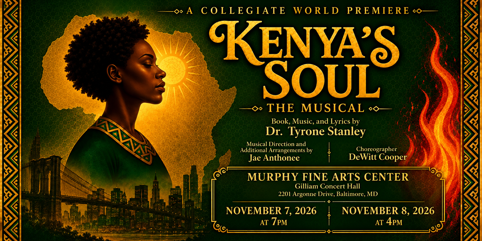 Kenya's Soul the Musical: A Collegiate World Premiere event flyer