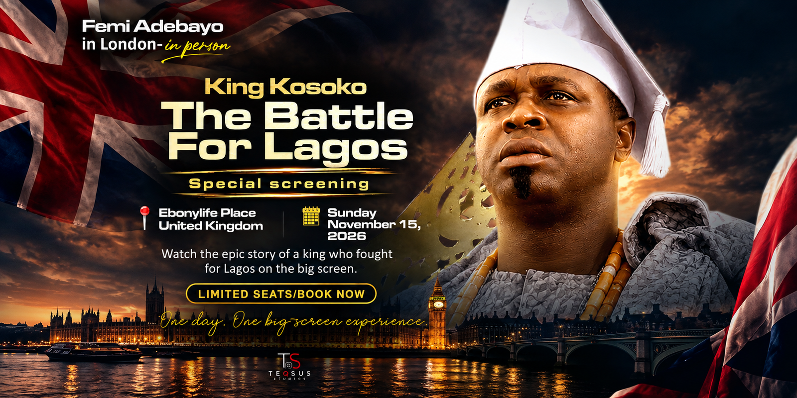 King Kosoko: The Battle for Lagos – London Watch Party event flyer