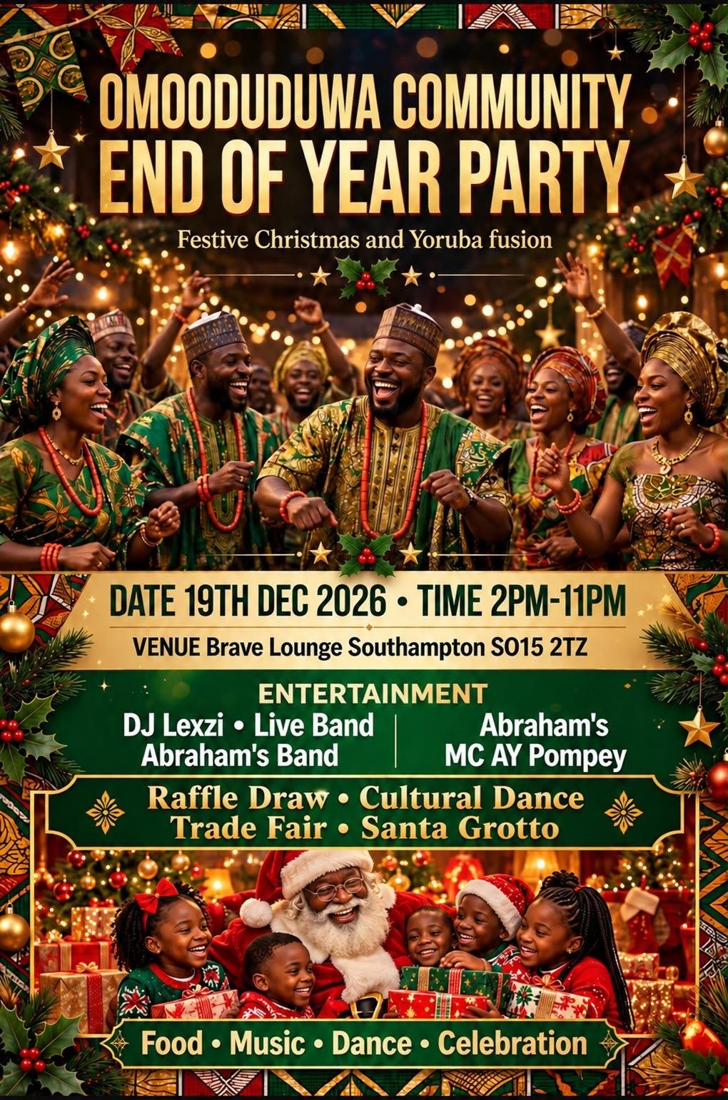 OmoOdùduwà Community End of Year Party 2026 event flyer