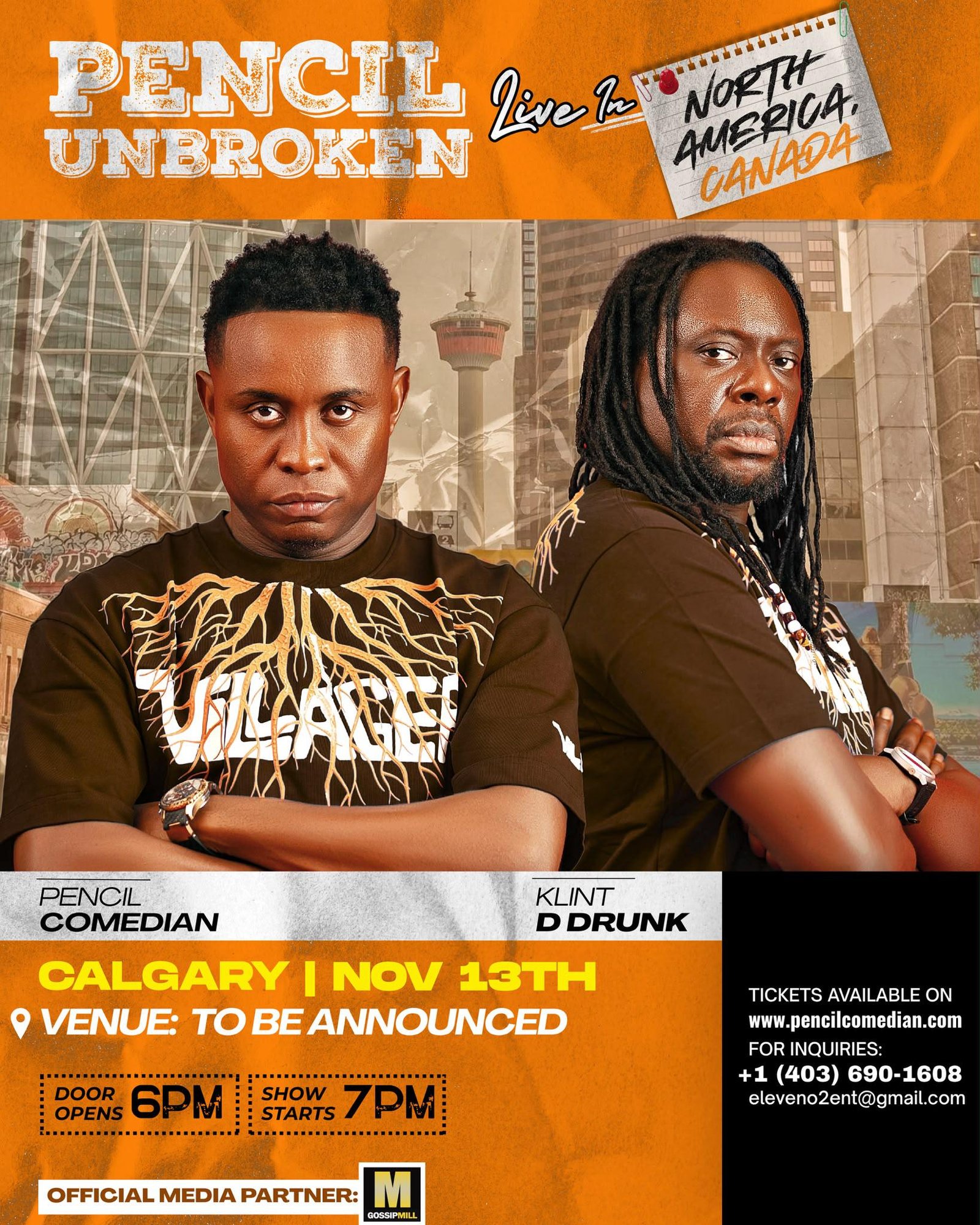 Pencil Unbroken x Klint da Drunk: Canada Tour (Calgary) event flyer