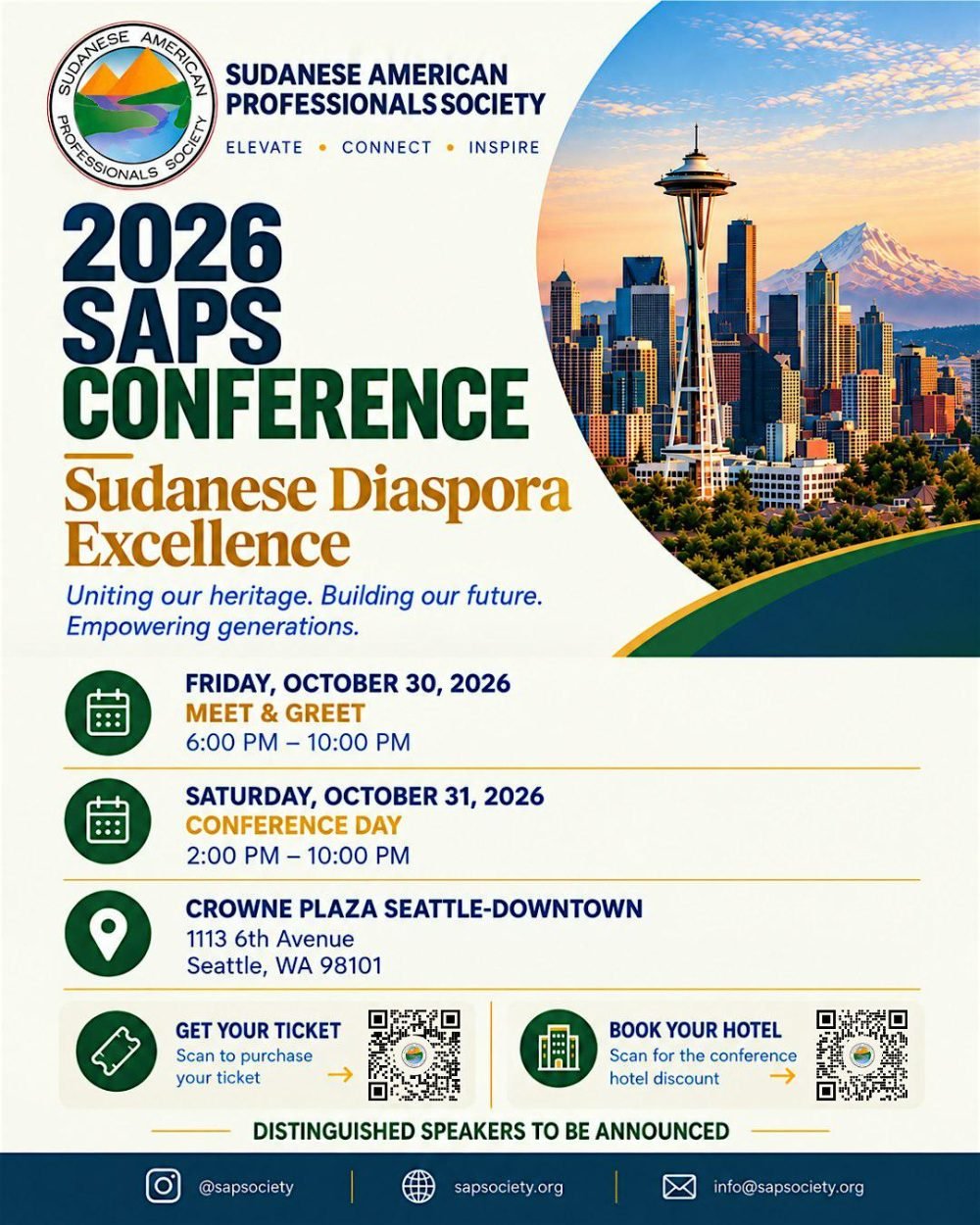 Event flyer: Sudanese American Professionals Society Conference 2026