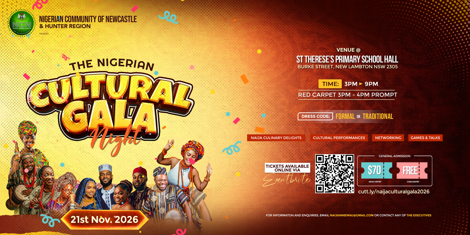 The Nigerian Cultural Gala 2026 event flyer